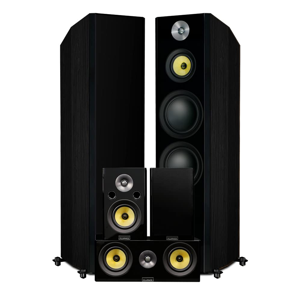 Fluance Signature HiFi Surround Sound Home Theater 5.0 Channel Speaker System Including 3-Way Floorstanding Towers